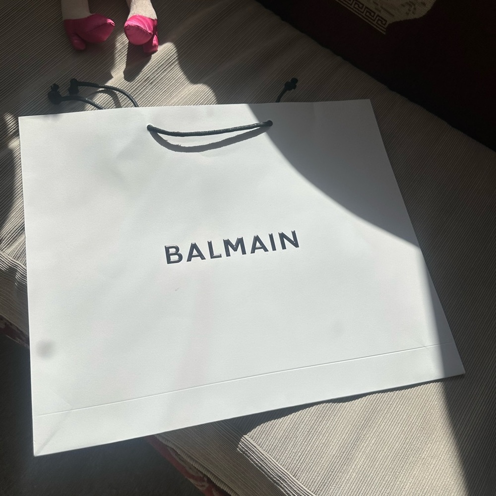 Balmain Cream bag with Black Logo